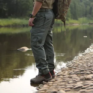 Workwear pants made with cotton ripstop fabric for durability and comfort.